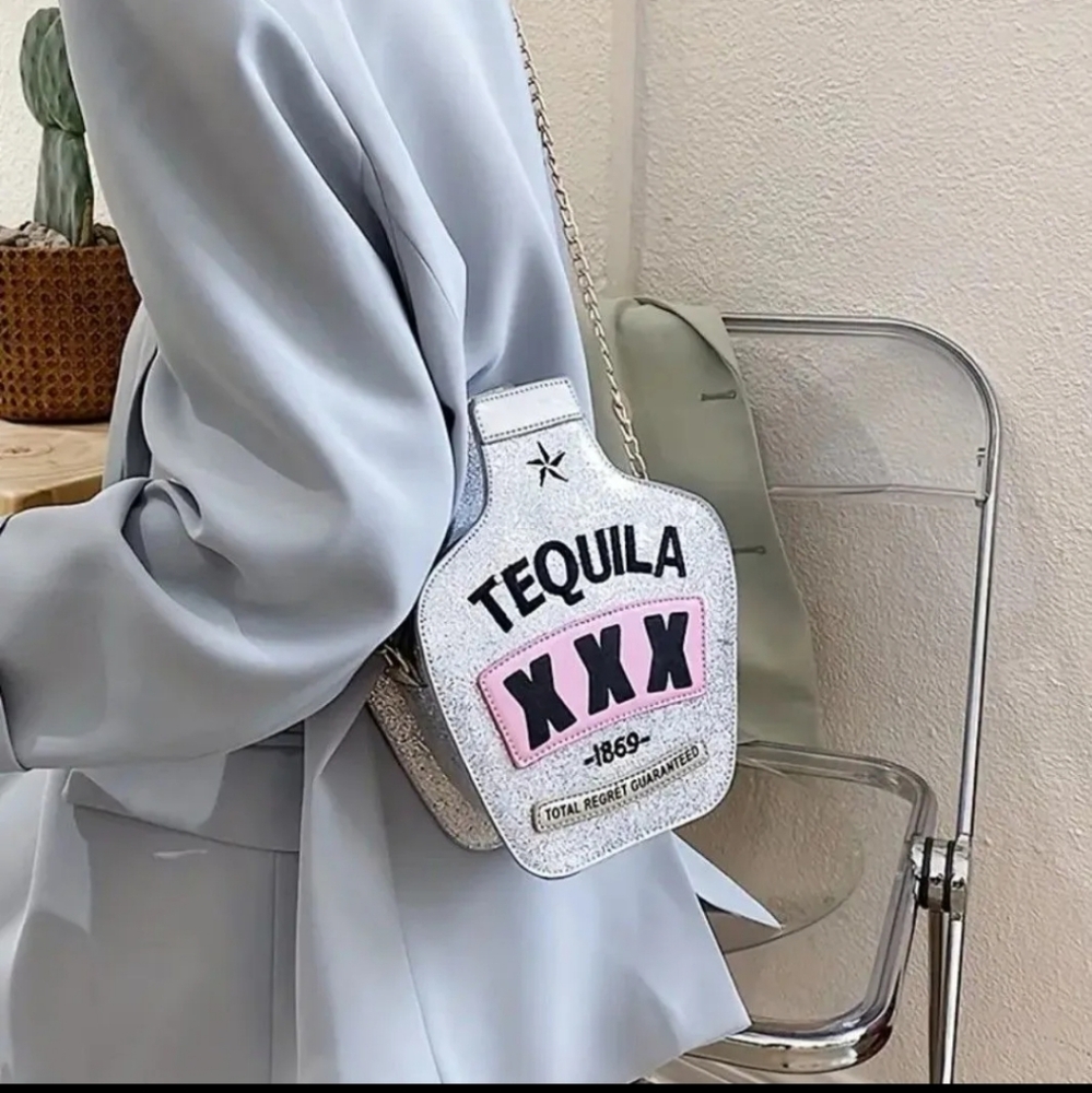 🍁Sequined Tequila Bottle Crossbody Bag